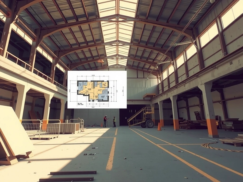 Plano técnico de nave industrial